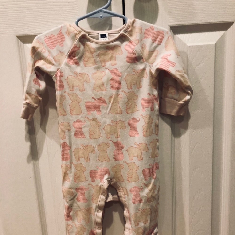 Janie and jack pink elephant onesie